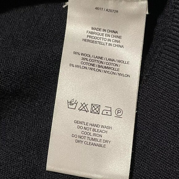 PS Paul Smith Navy Sweater Men's Medium Wool-Blend Long Sleeve Art Blue Red - Picture 9 of 9